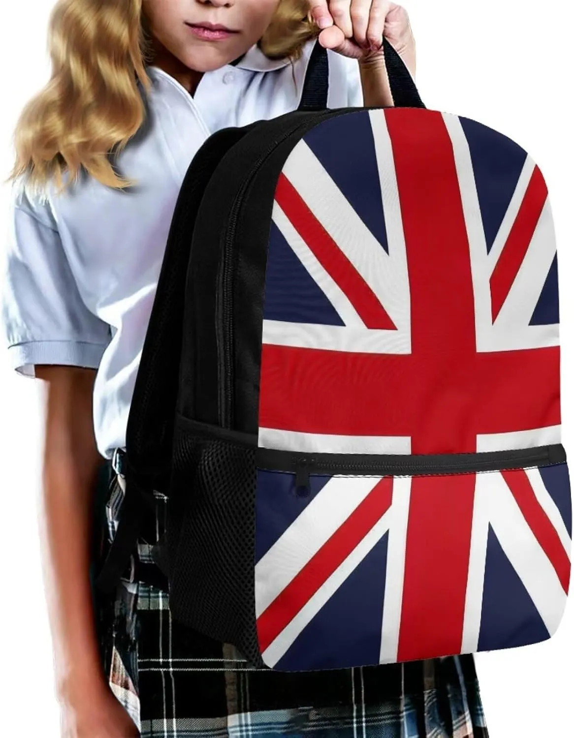 British Flag Backpack for Teen Girls 17" Casual Backpack for School Large Capacity Lightweight Bookbag for Students