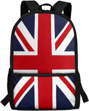 British Flag Backpack for Teen Girls 17" Casual Backpack for School Large Capacity Lightweight Bookbag for Students