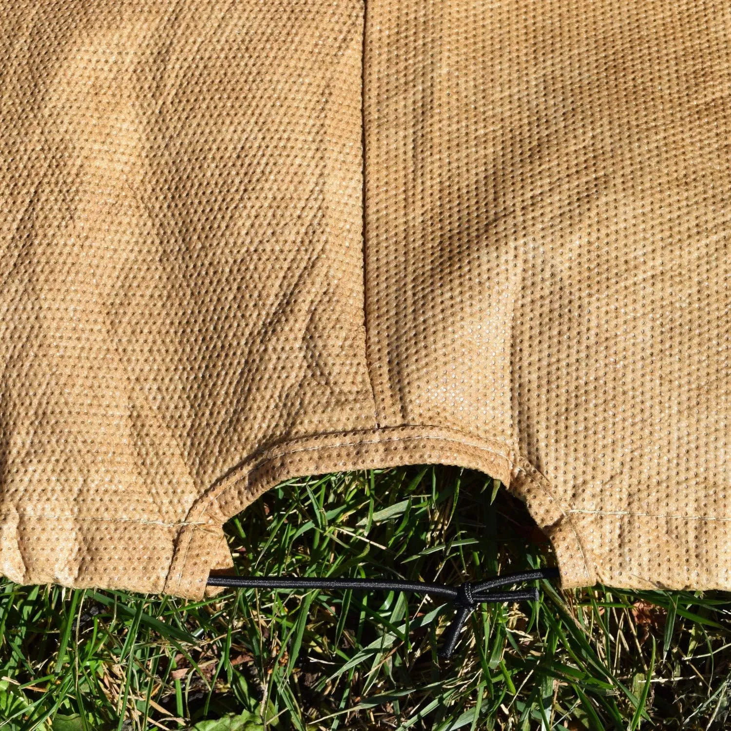Budge P5A31SF1 All Seasons Round Patio Table Cover Lightweight, UV-Resistant, Small, Tan
