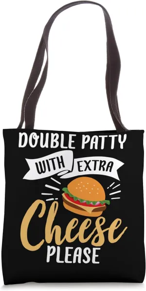 Burger Design For Double Patty With Extra Cheese Lover Tote Bag