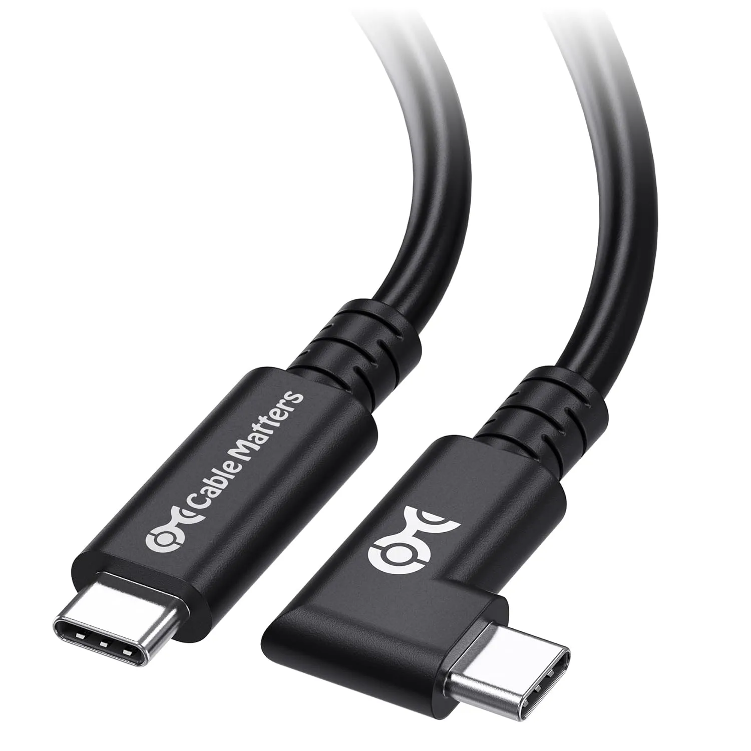Cable Matters 20Gbps Right Angle USB 4 Cable 9.8ft, Supports Up to [8K@30Hz / 4K@120Hz Video, 240W Charging, 20Gbps Data Transfer] Compatible with Thunderbolt 4 Cable, MacBook Pro, XPS, Surface Pro