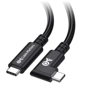 Cable Matters 20Gbps Right Angle USB 4 Cable 9.8ft, Supports Up to [8K@30Hz / 4K@120Hz Video, 240W Charging, 20Gbps Data Transfer] Compatible with Thunderbolt 4 Cable, MacBook Pro, XPS, Surface Pro