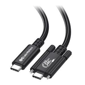 Cable Matters [USB-IF Certified] 20Gbps USB4 Cable with Side Screw Lock 6.6ft, Up to [8K@30Hz / 4K@120Hz Video, 240W Charging, 20Gbps Data Transfer] USB C Cable with Screw Lock/USB C Locking Cable