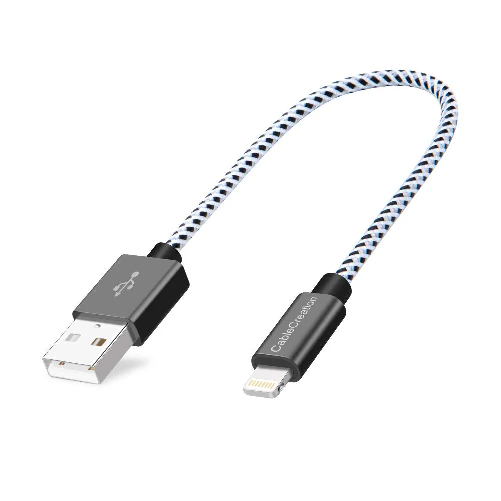 CableCreation 3-Pack Short iPhone Charging Cable 6 Inch/0.5ft, [MFi Certified] Lightning to USB Data Sync Cord, Compatible with iPhone 14/14 Pro, AirPods Pro, iPhone 13, 12, 11, iPad