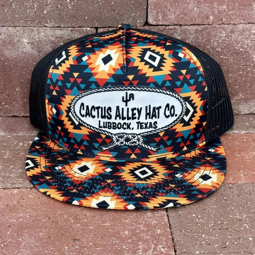 Cactus Alley Hat Co "Neck Rope" Trucker Cap in Sunburst Aztec