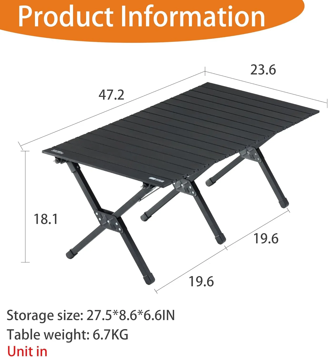 Camp Table Folding Picnic Table Camping Table Folding Camping Table Folding Design Portable One-Pack Storage Suitable for Camping Balconies and Other Scenes (Installation Required)