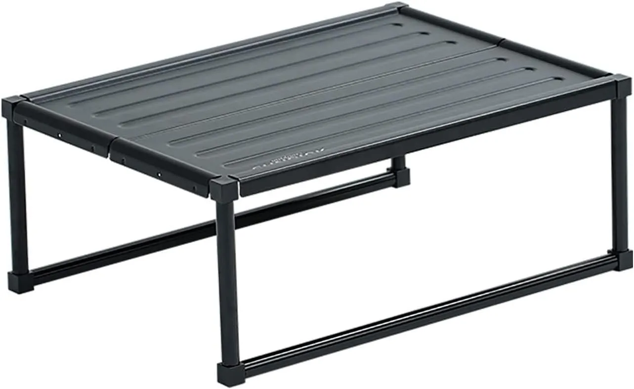 Camp Table Portable Folding Picnic Table, Lightweight Aluminum Camping Table, Outdoor Travel Furniture with Non-Slip Feet (Black)