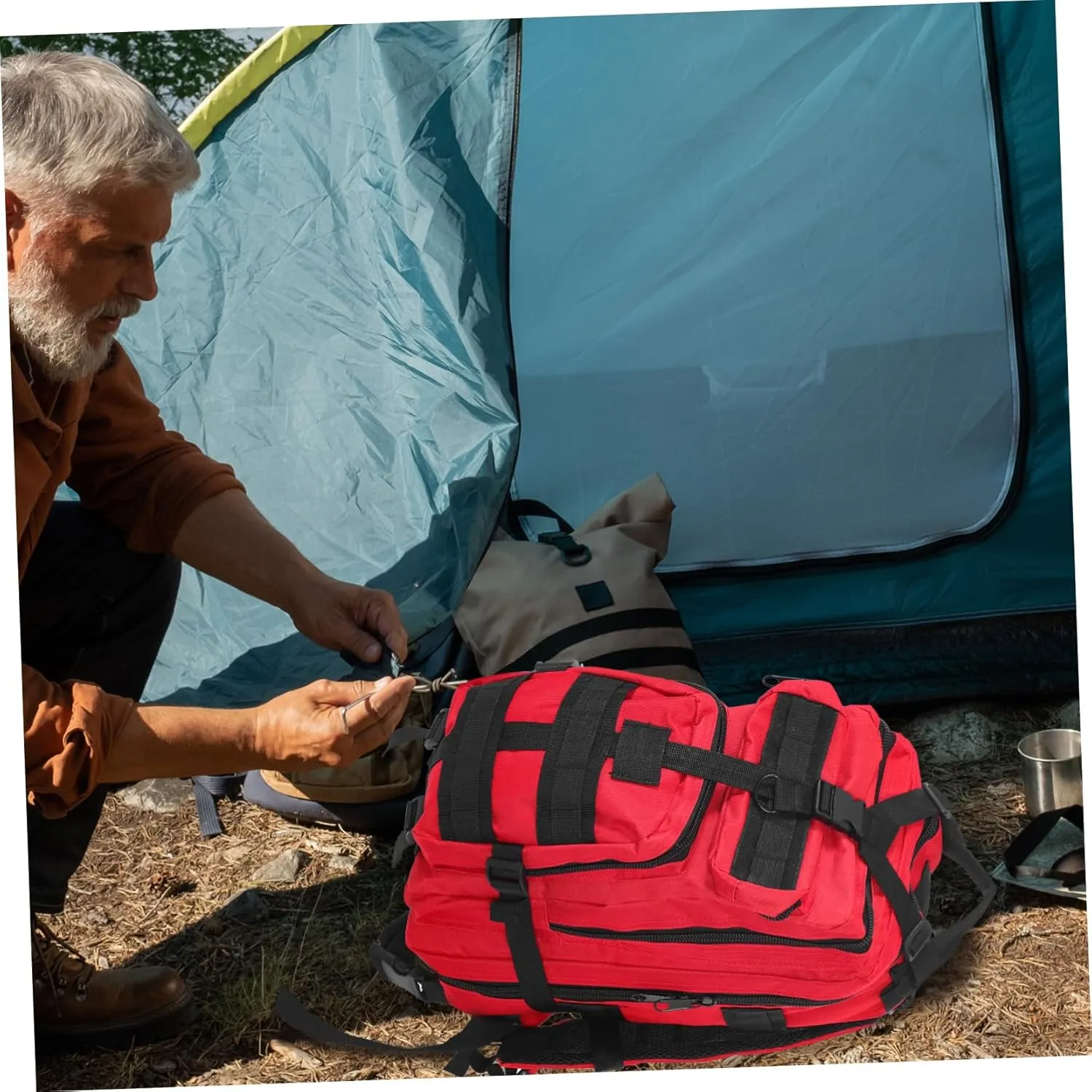 Camping Backpacks Multifunctional Bag Backpack for Outdoor Back Storage Pouch Double Shoulder Bag