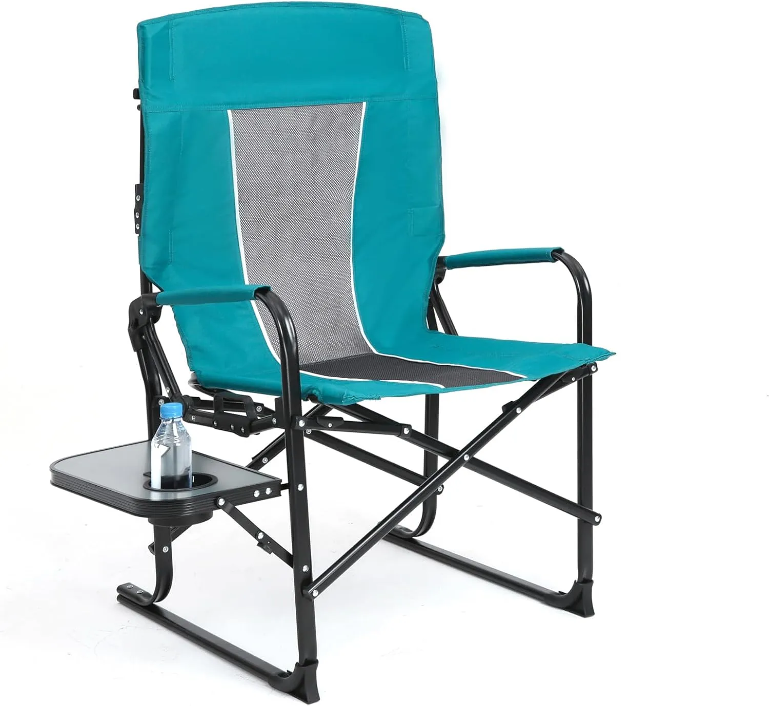 Camping Directors Chair, Heavy Duty,Oversized Portable Folding Chair with Side Table, Pocket for Beach, Fishing,Trip,Picnic (Blue)