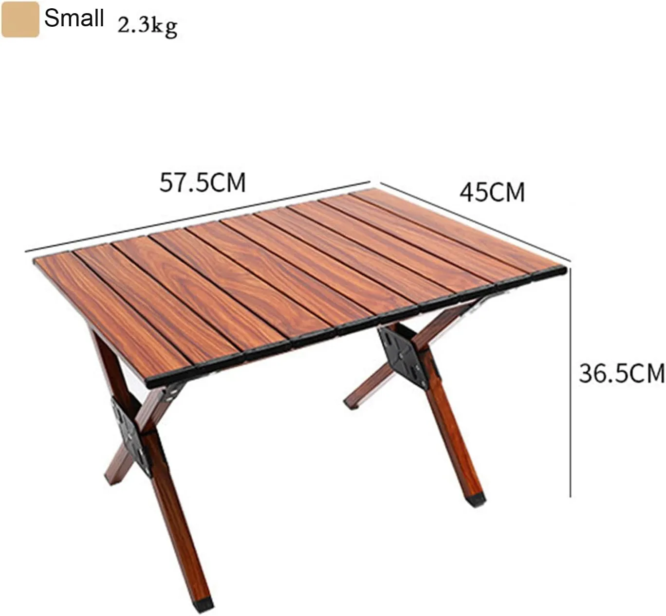 Camping Foldable Table Outdoor Portable Aluminum Alloy Lightweight Roll Up Table Hiking Picnic Beach Roll Top Desk with Carry Bag,S(Length57.5cm)