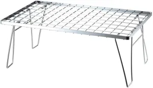 Camping Folding Table Multi-Purpose Folding Table Stainless Steel Camping Table Outdoor Picnic Grill Suitable for Mountaineering and Travel Easy to Carry for Outdoor Picnic Beach