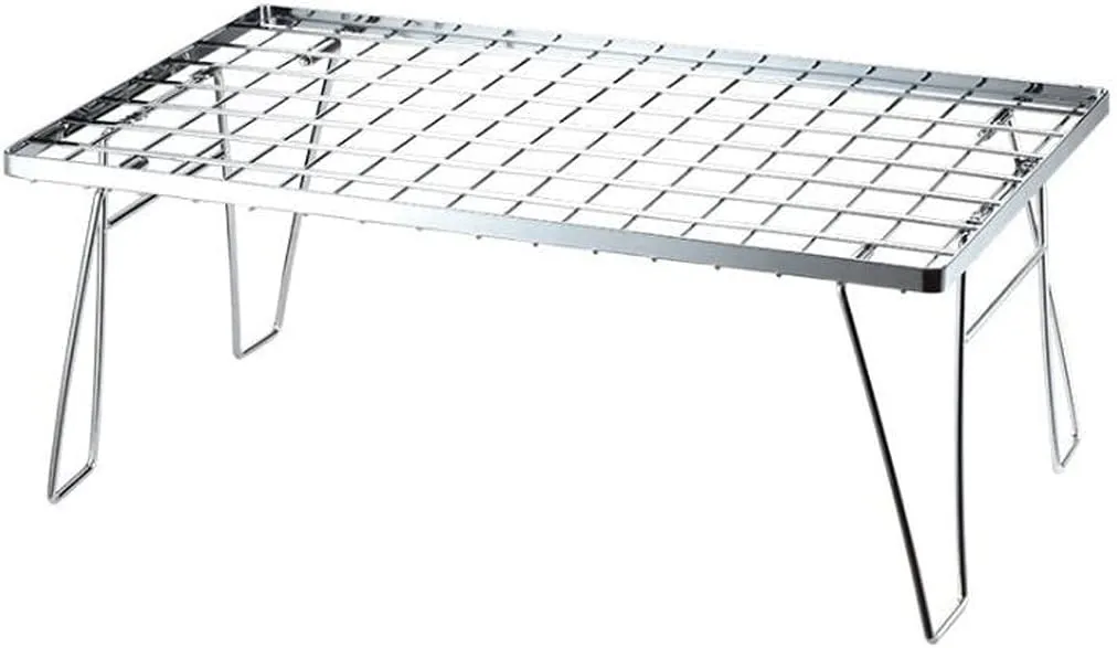 Camping Folding Table Multi-Purpose Folding Table Stainless Steel Camping Table Outdoor Picnic Grill Suitable for Mountaineering and Travel Easy to Carry for Outdoor Picnic Beach