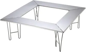 Camping Folding Table Stainless Steel Fence Table Detachable Folding Table Picnic Barbecue Table Beach Self-Driving Tour Easy to Carry for Outdoor Picnic Beach