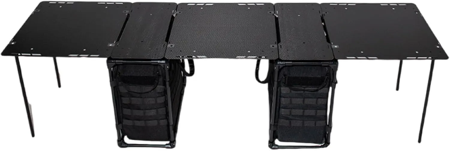 Camping Folding Table with Carbon Fiber Table Top Portable Outdoor Table for Hiking, Picnic, Patio, BBQ, Travel and Fishing,B