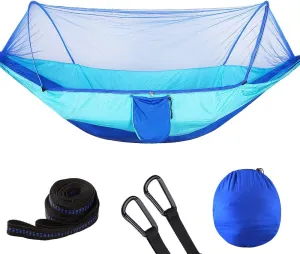 Camping Hammock with Mosquito Net, Portable Hammock Single & Double with Tree Straps, for Backpacking Hiking Travel Outdoor