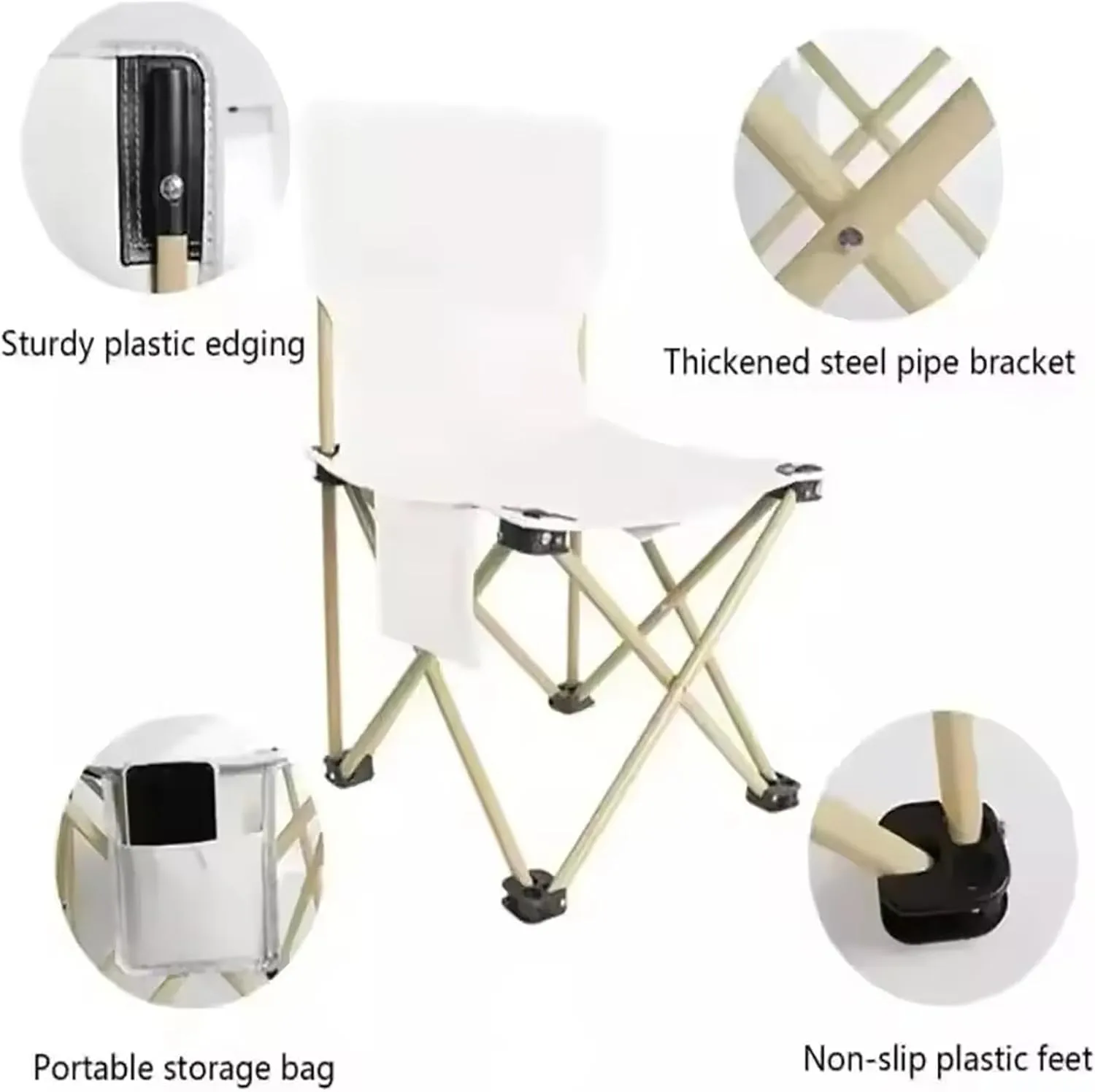 Camping Table and Chair Set, with 4 Chairs, Portable Outdoor Table for Fishing BBQ Picnic, Garden Parties with Carrying Bag,Yellow
