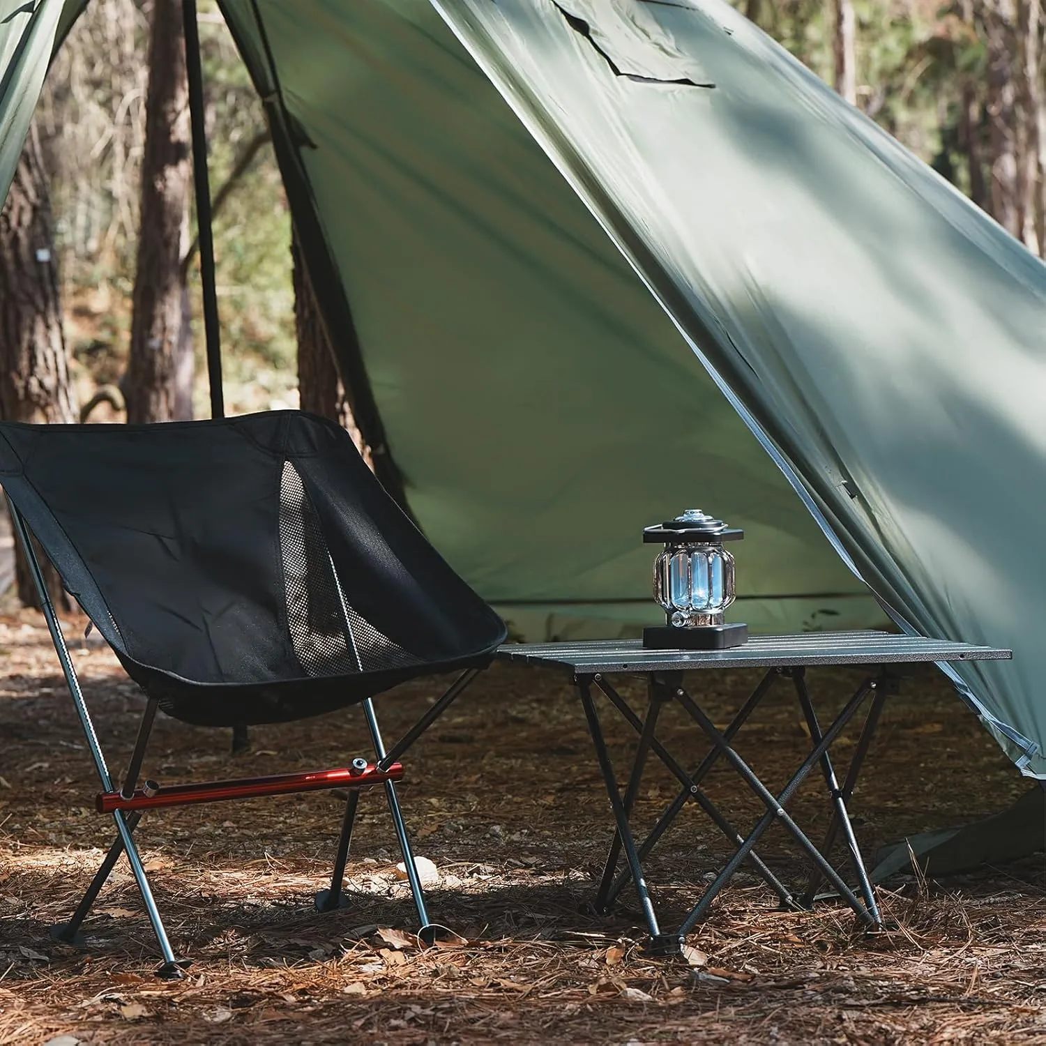 Camping Table Folding Compact Table, Portable Ultralight Aluminum Lightweight Foldable Camp Table with Carry Bag for Outdoor Cooking, Beach, Picnic, Hiking, BBQ, Travel, Boat, Black