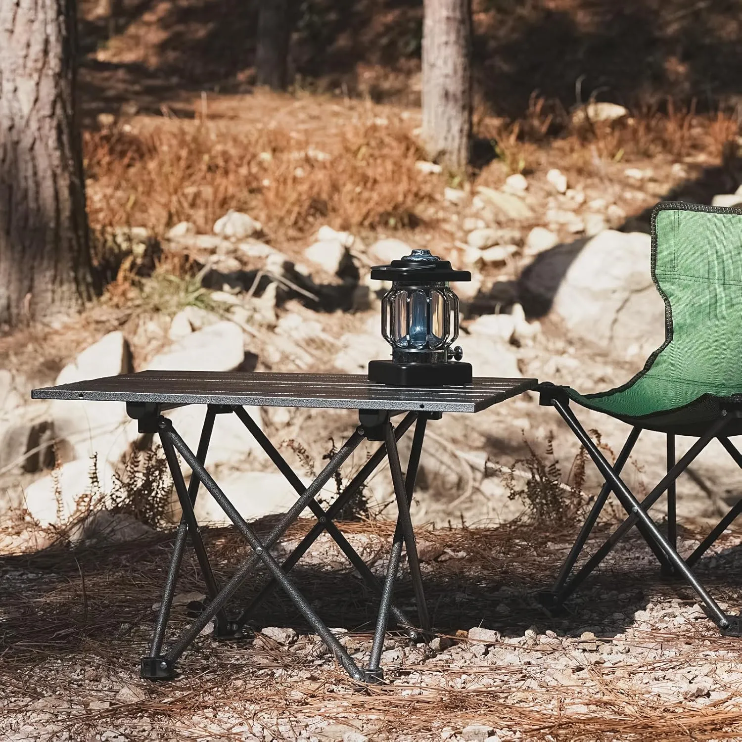Camping Table Folding Compact Table, Portable Ultralight Aluminum Lightweight Foldable Camp Table with Carry Bag for Outdoor Cooking, Beach, Picnic, Hiking, BBQ, Travel, Boat, Black