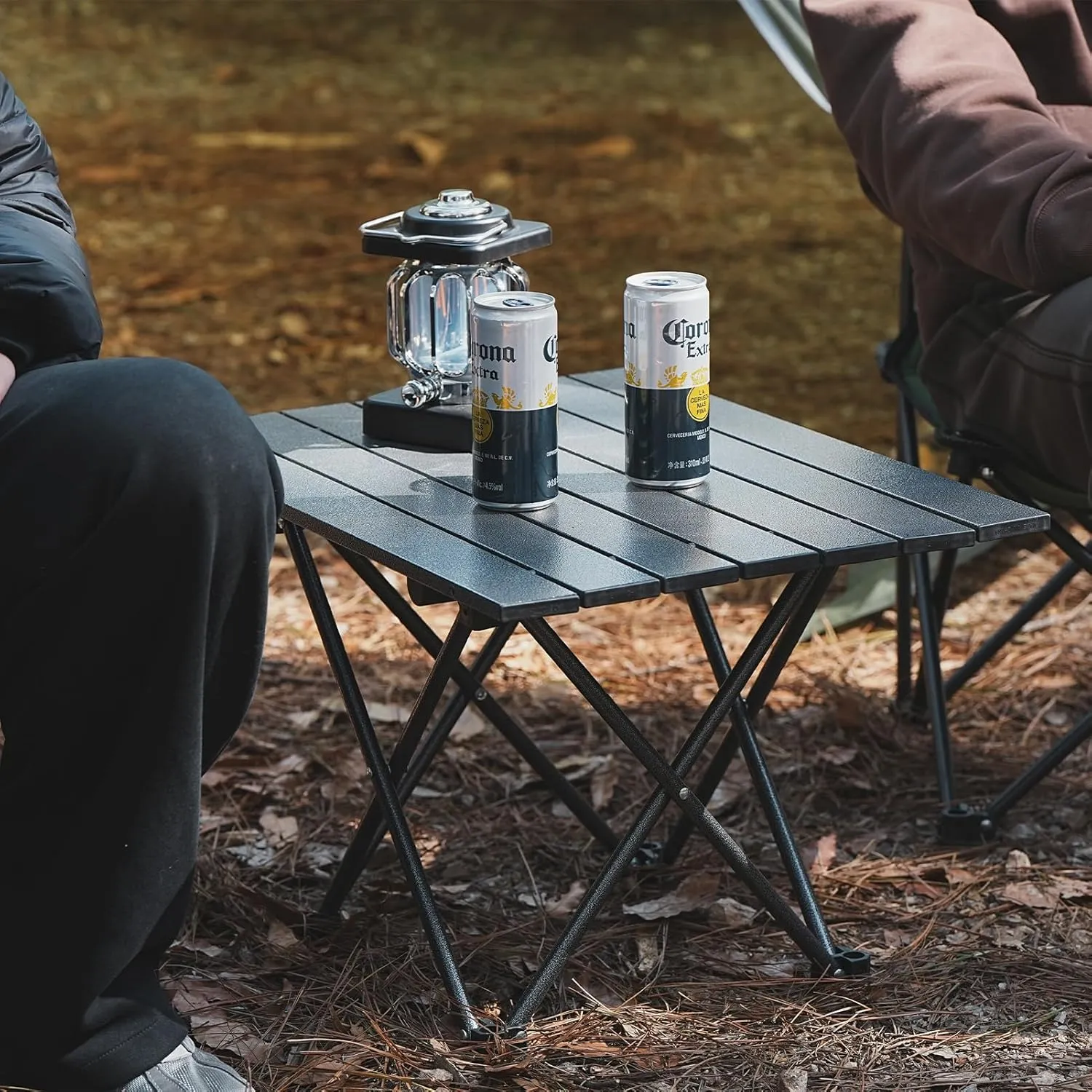 Camping Table Folding Compact Table, Portable Ultralight Aluminum Lightweight Foldable Camp Table with Carry Bag for Outdoor Cooking, Beach, Picnic, Hiking, BBQ, Travel, Boat, Black