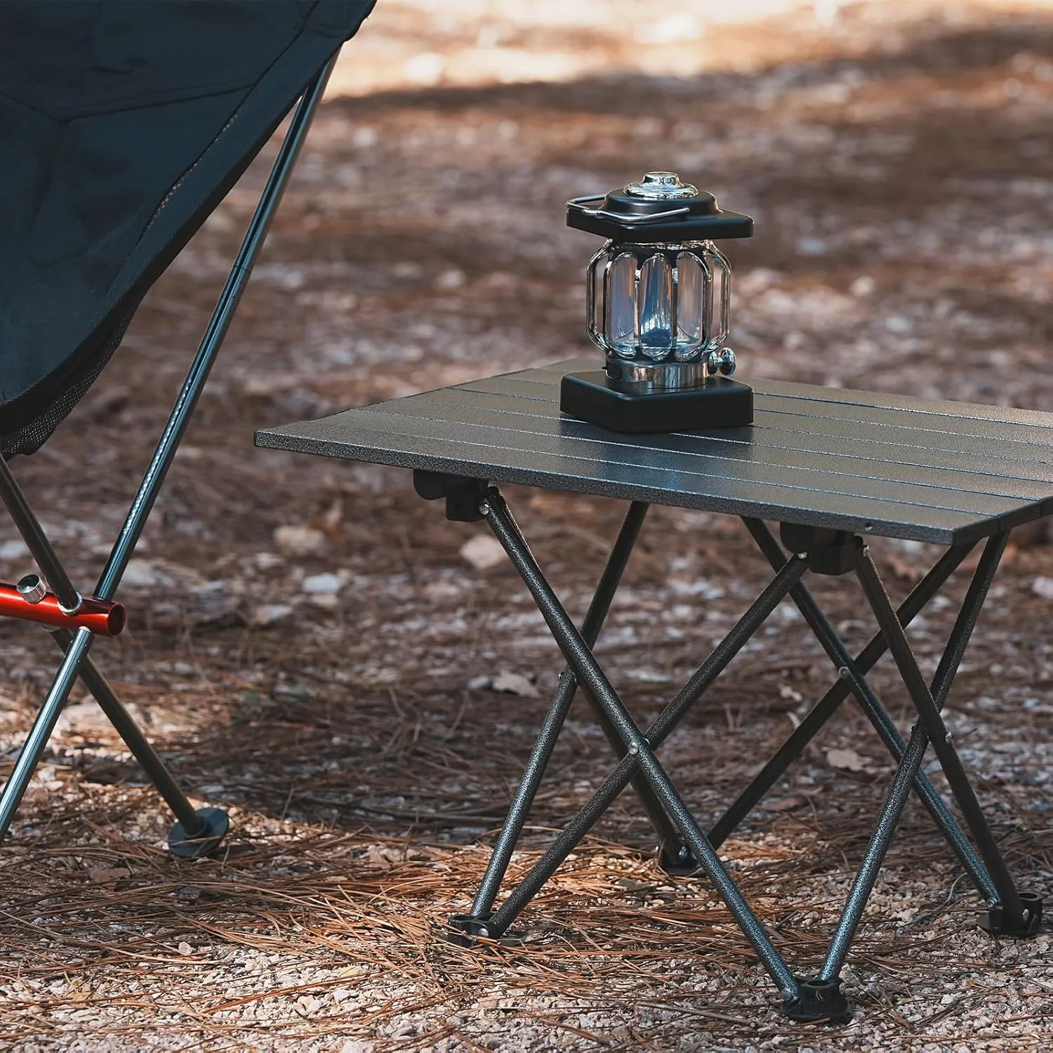 Camping Table Folding Compact Table, Portable Ultralight Aluminum Lightweight Foldable Camp Table with Carry Bag for Outdoor Cooking, Beach, Picnic, Hiking, BBQ, Travel, Boat, Black