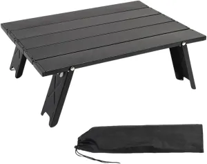 Camping Table Folding Portable Small Camp Side Table with Carry Bag Aluminum Lightweight Foldable Table for Fishing Beach Outdoor Hiking Picnics