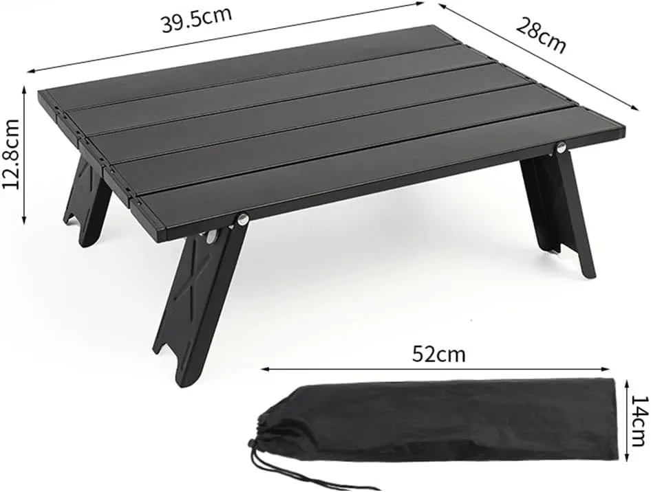 Camping Table Folding Portable Small Camp Side Table with Carry Bag Aluminum Lightweight Foldable Table for Fishing Beach Outdoor Hiking Picnics