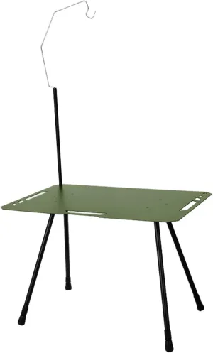 Camping Table, Height Adjustable Side Table Foldable Portable Picnic Table, Height Adjustable, Portable, Lightweight, Compact & Collapsible Patio BBQ Table (Green)