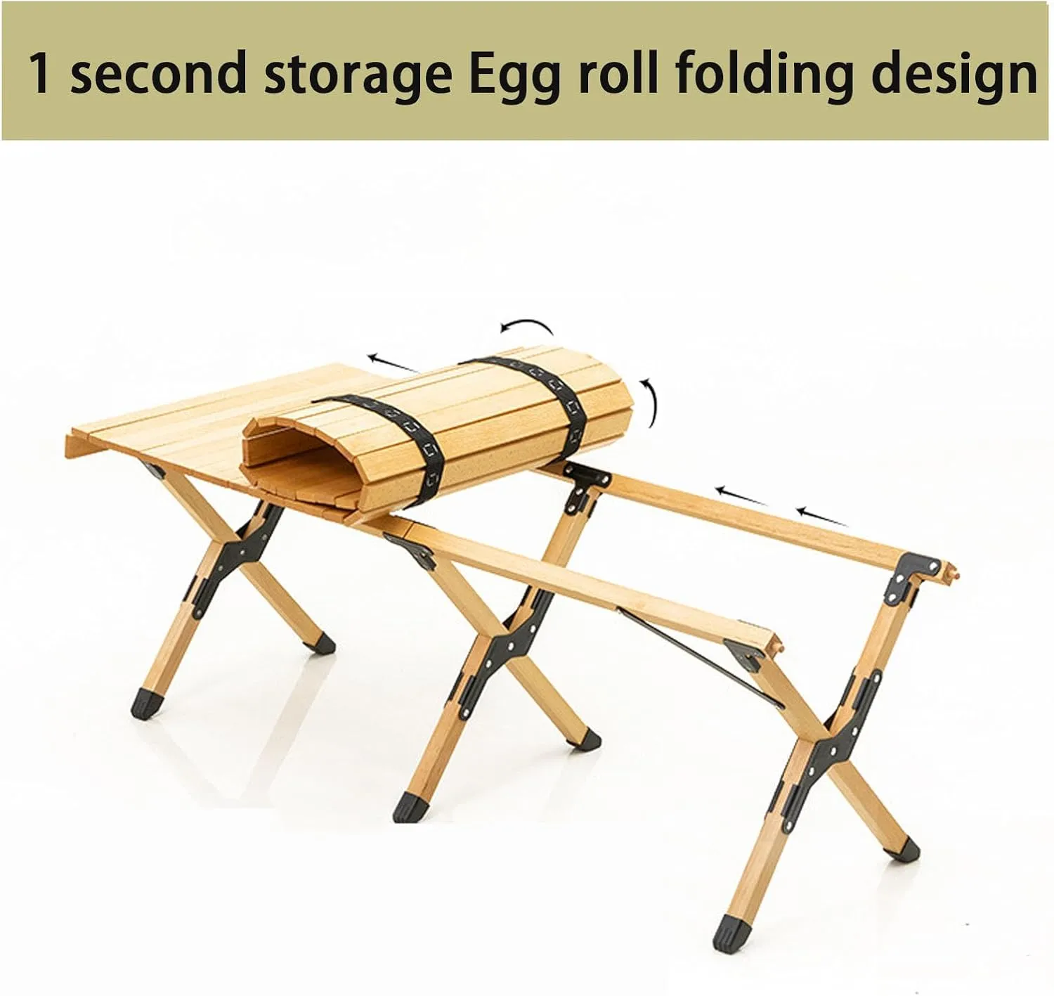 Camping Table Lightweight Foldable Table, Portable Camping Table with Aluminum Roll-Up Tabletop, Stable and Load-Bearing for Outdoor Camping Brown 23.6in*17.7in*16.5in