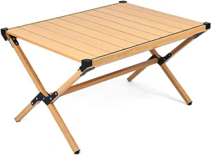 Camping Table, Portable Folding Table Ultra Lightweight Folding Camp Table Aluminum Roll Up Table Top with Carry Bag for Outdoor Travel Backyards BBQ (Gray : A)