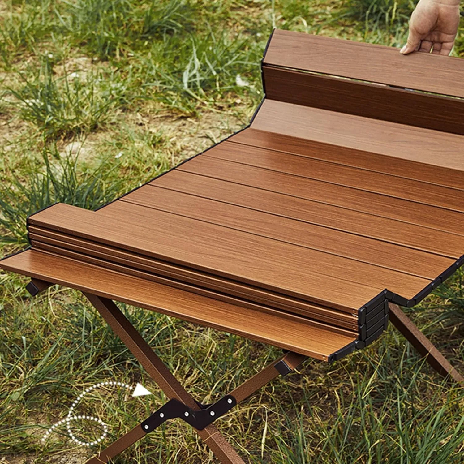 Camping Table Roll Up Table Lightweight, 4 Person Portable Table with Carry Bag for Outdoor BBQ Picnic Gathering(A,60x60x45cm)