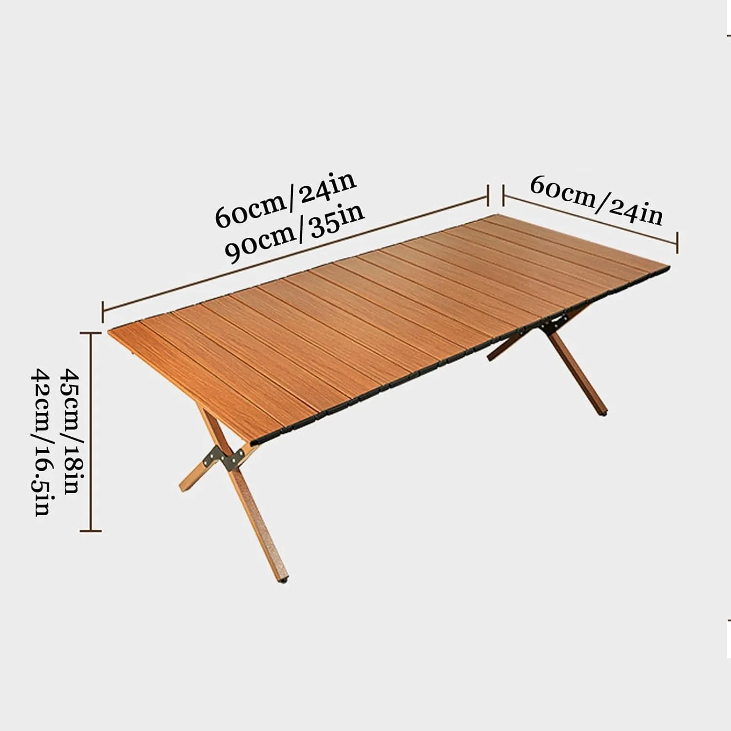 Camping Table Roll Up Table Lightweight, 4 Person Portable Table with Carry Bag for Outdoor BBQ Picnic Gathering(A,60x60x45cm)