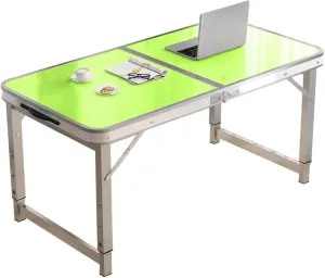 Camping Tables Folding Aluminum Table with Handle Desktop Height Adjustable Portable Trestle Table for Outdoor Market Beach Garden BBQ,Waterproof