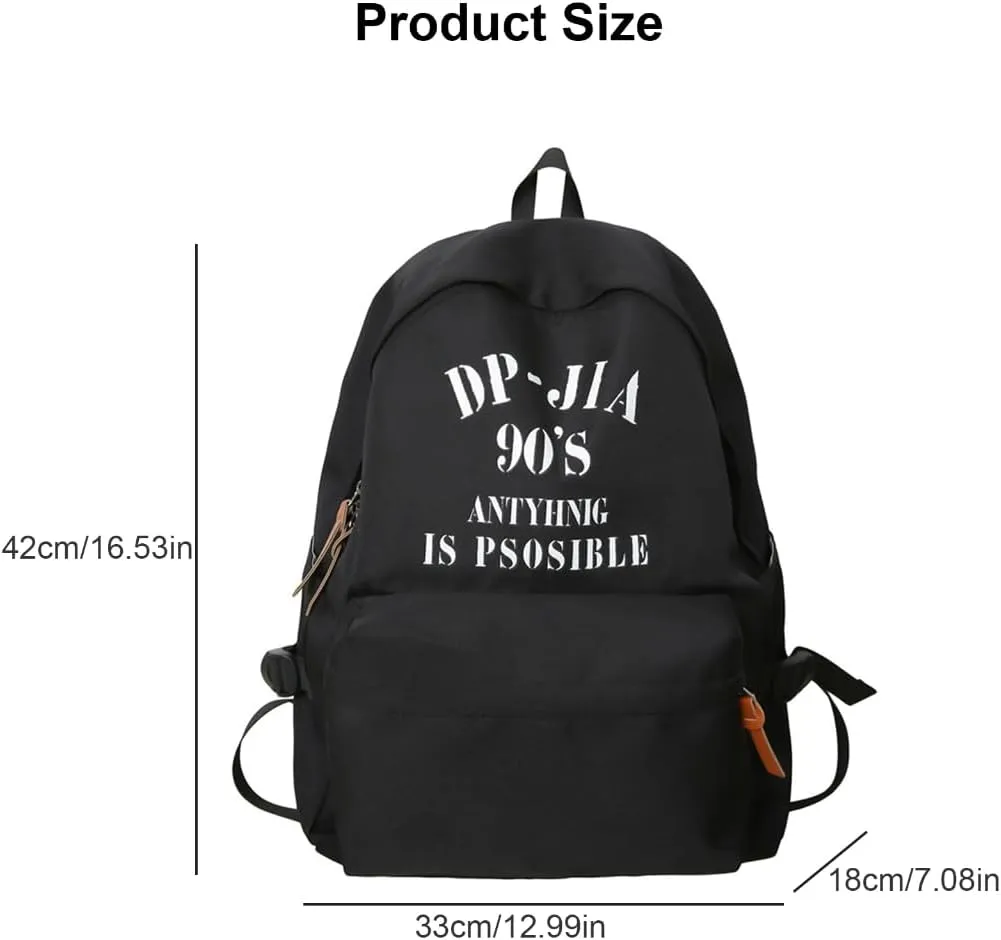 Campus School Bag Nylon Backpack Large Capacity College Book Bag for Women