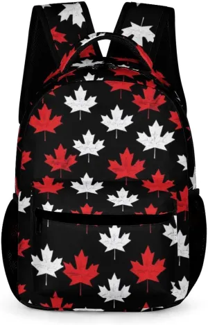 Canada Flag Maple Travel Backpack Cute Laptop Bag Aesthetic Campus Backpack Casual Daypack