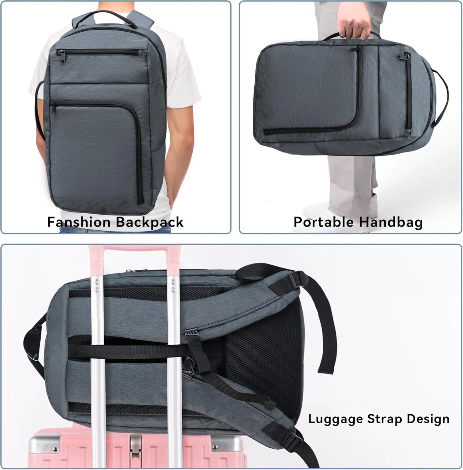 Carry on Backpack for Women Flight Approved 20.5x13x7.9(40L), Frontier Airlines Personal Item Bag Fit for 17in Laptop