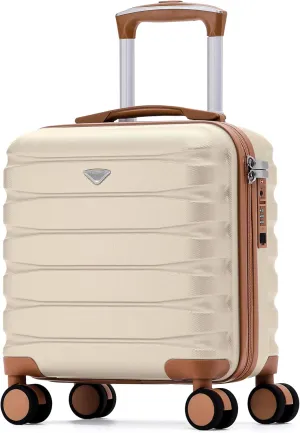 Carry On Suitcase 16.25x13.5x8 Hardside TSA Lock & USB Port Lightweight Luggage Silent Double Spinner Wheels Maximum Underseat Carry-On Bag For Virgin & South West Approved Airlines