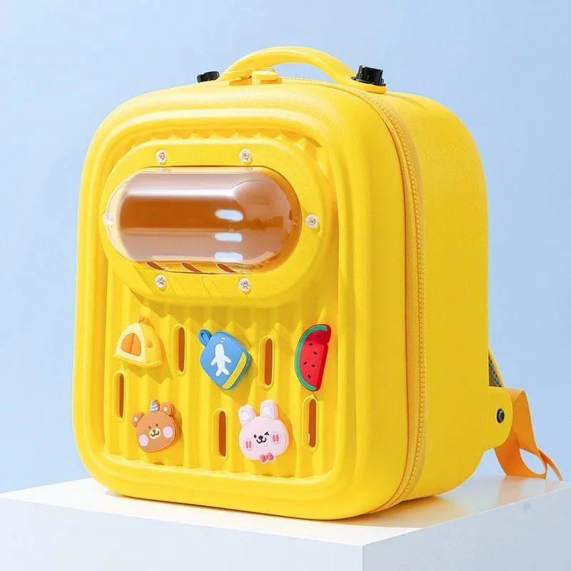Cartoon Cat Carrier Backpack Large Yellow Pet Bag