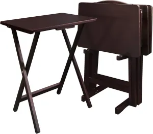 Casual Home 5 Piece Tray Table Set, Espresso
