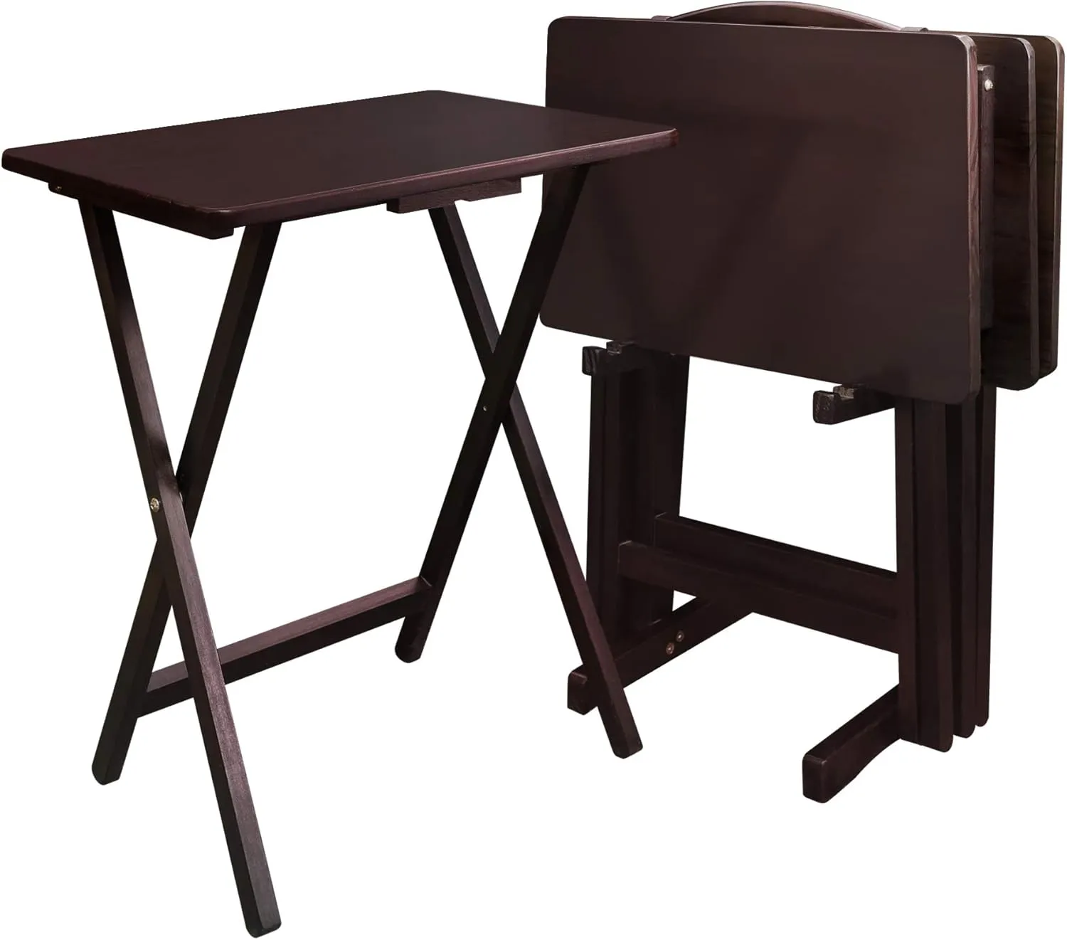 Casual Home 5 Piece Tray Table Set, Espresso
