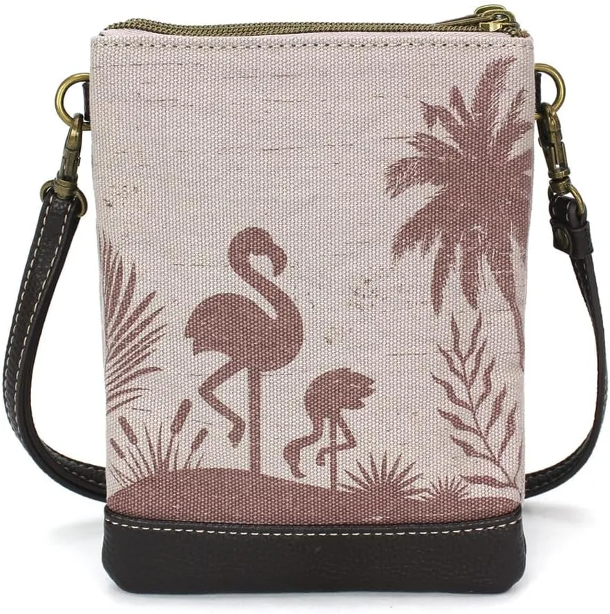 CHALA Double Pocket Xbody Women RFID Protected Canvas Crossody Purse with Adjustable Strap