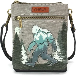 CHALA Double Pocket Xbody Women RFID Protected Canvas Crossody Purse with Adjustable Strap