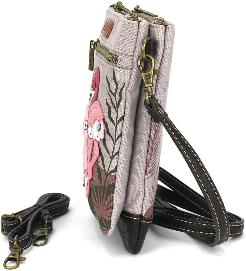 CHALA Double Pocket Xbody Women RFID Protected Canvas Crossody Purse with Adjustable Strap