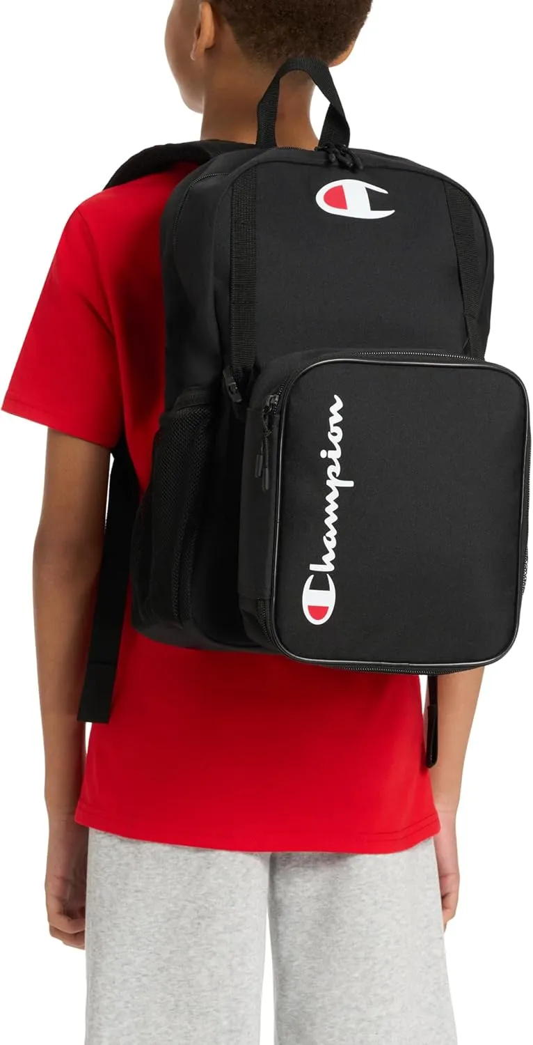 Champion Mode Lunch Kit & Backpack Combo, Black, One Size