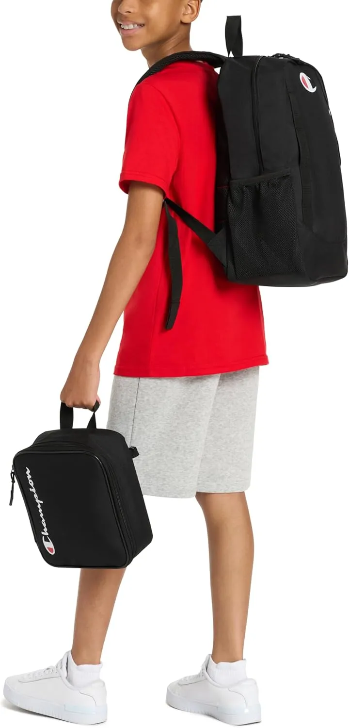 Champion Mode Lunch Kit & Backpack Combo, Black, One Size
