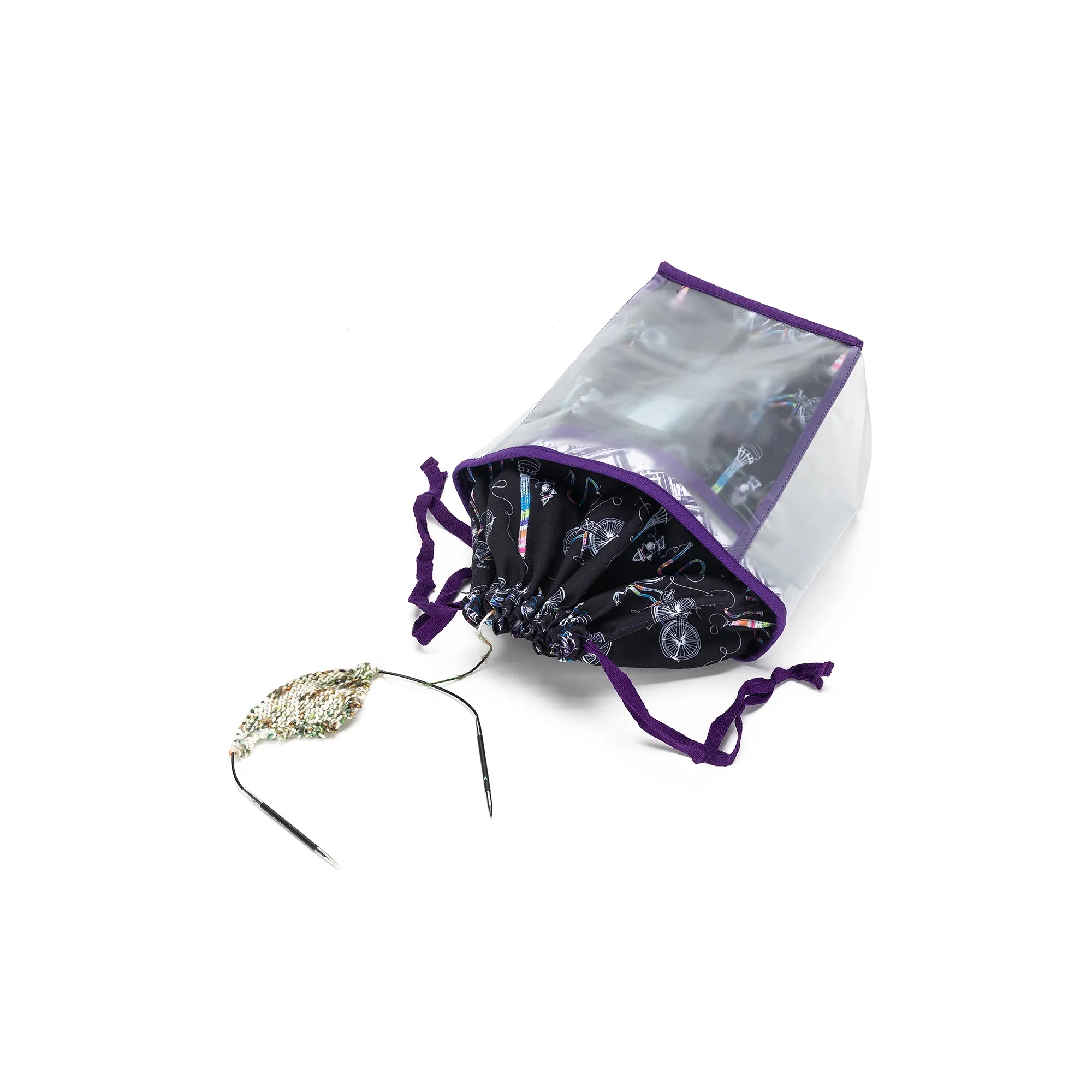 Chicken Boots x della Q Double Double Project Bag | Coffee and Yarn Purple