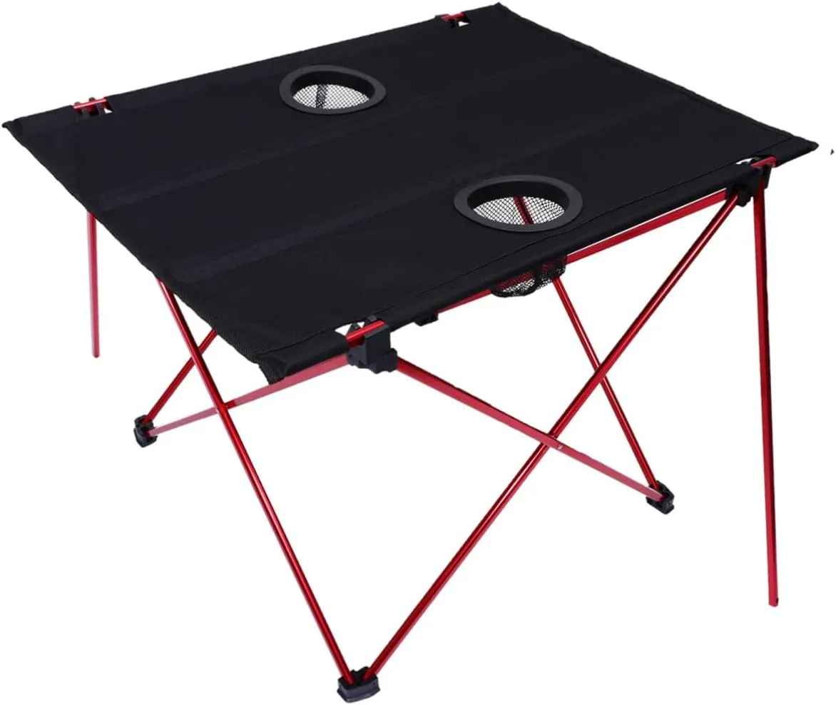 CHILDWEET Folding Camping Table Lightweight Portable Outdoor Picnic Table Sturdy Compact Design for Easy Carrying for Hiking Bbqs and Travel