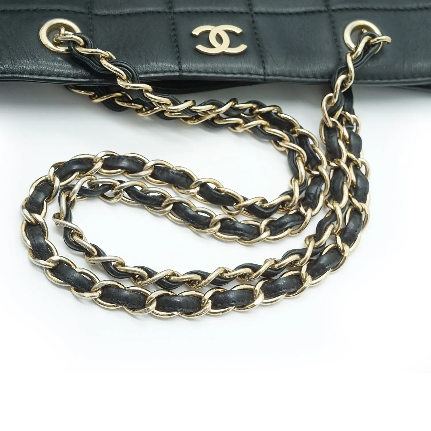 Chocolate Bar Double Chain Shoulder Bag