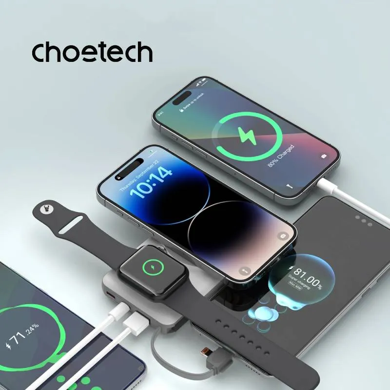 Choetech 10000 mAh LED Display  Power Bank for Mobile & Apple Watch (B695)