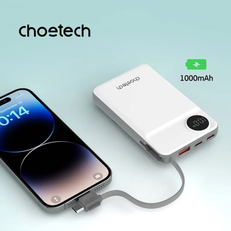 Choetech 10000 mAh LED Display  Power Bank for Mobile & Apple Watch (B695)