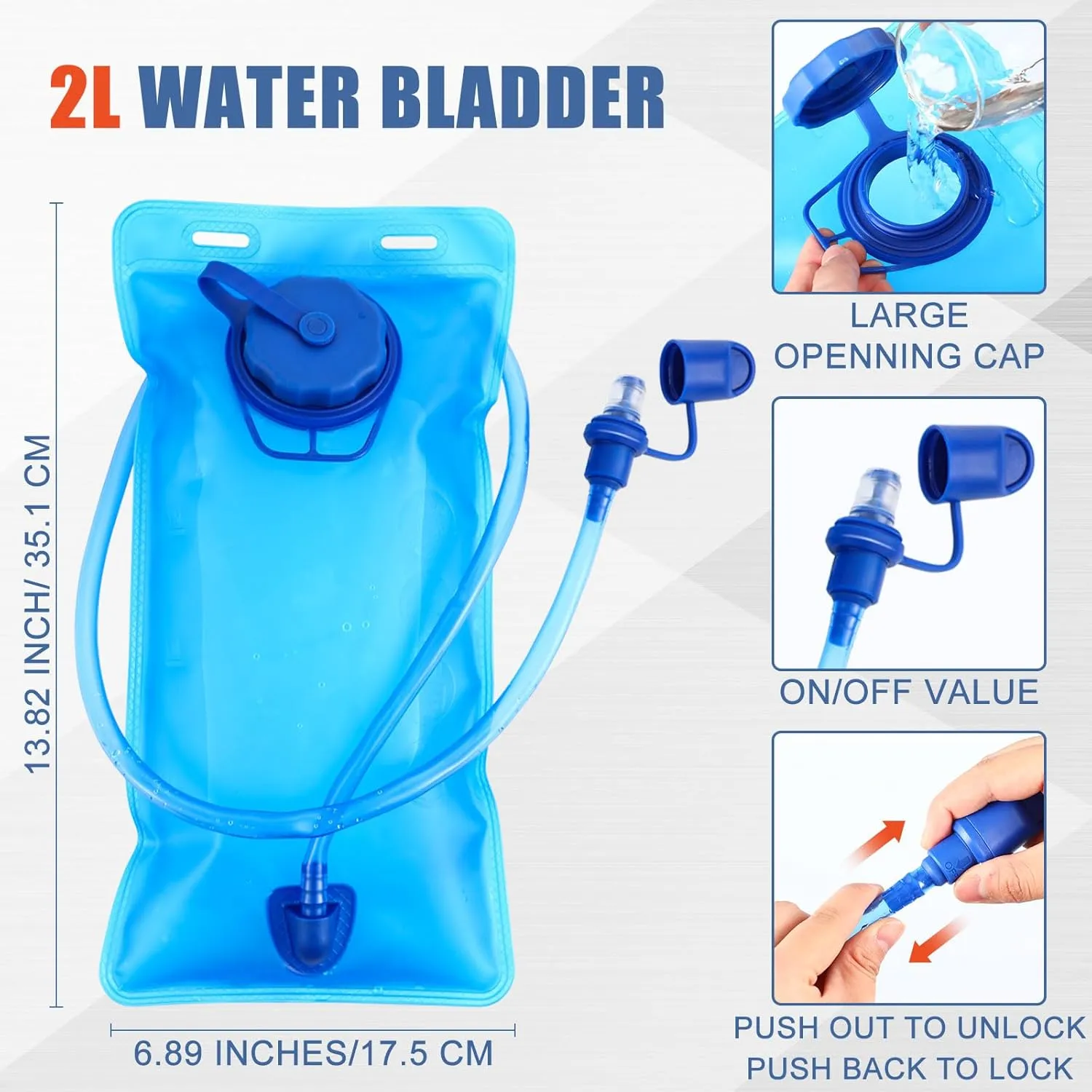 Chunful Hydration Backpack with 2L Water Bladder, Lightweight Hydration Pack Outdoor Water Backpack for Men Women Running Cycling Biking Climbing